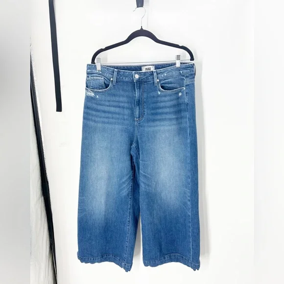 Paige Women’s Harper Ankle Jeans sz 32 Wide Leg - Picture 5 of 8